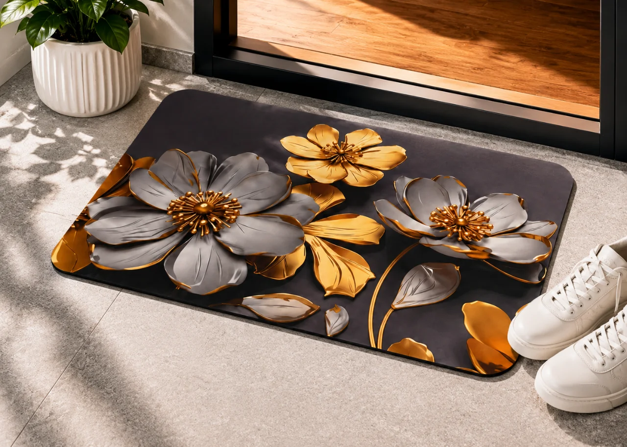 7D Multipurpose mat -Non-Slip, Absorbent, Microfiber Rug for Bedroom, Living Room, Bathroom, Kitchen