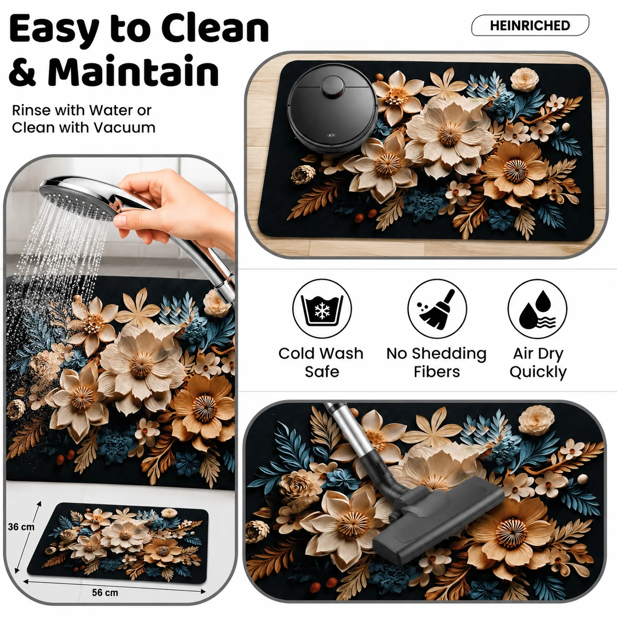 7D Multipurpose mat -Non-Slip, Absorbent, Microfiber Rug for Bedroom, Living Room, Bathroom, Kitchen - View 4