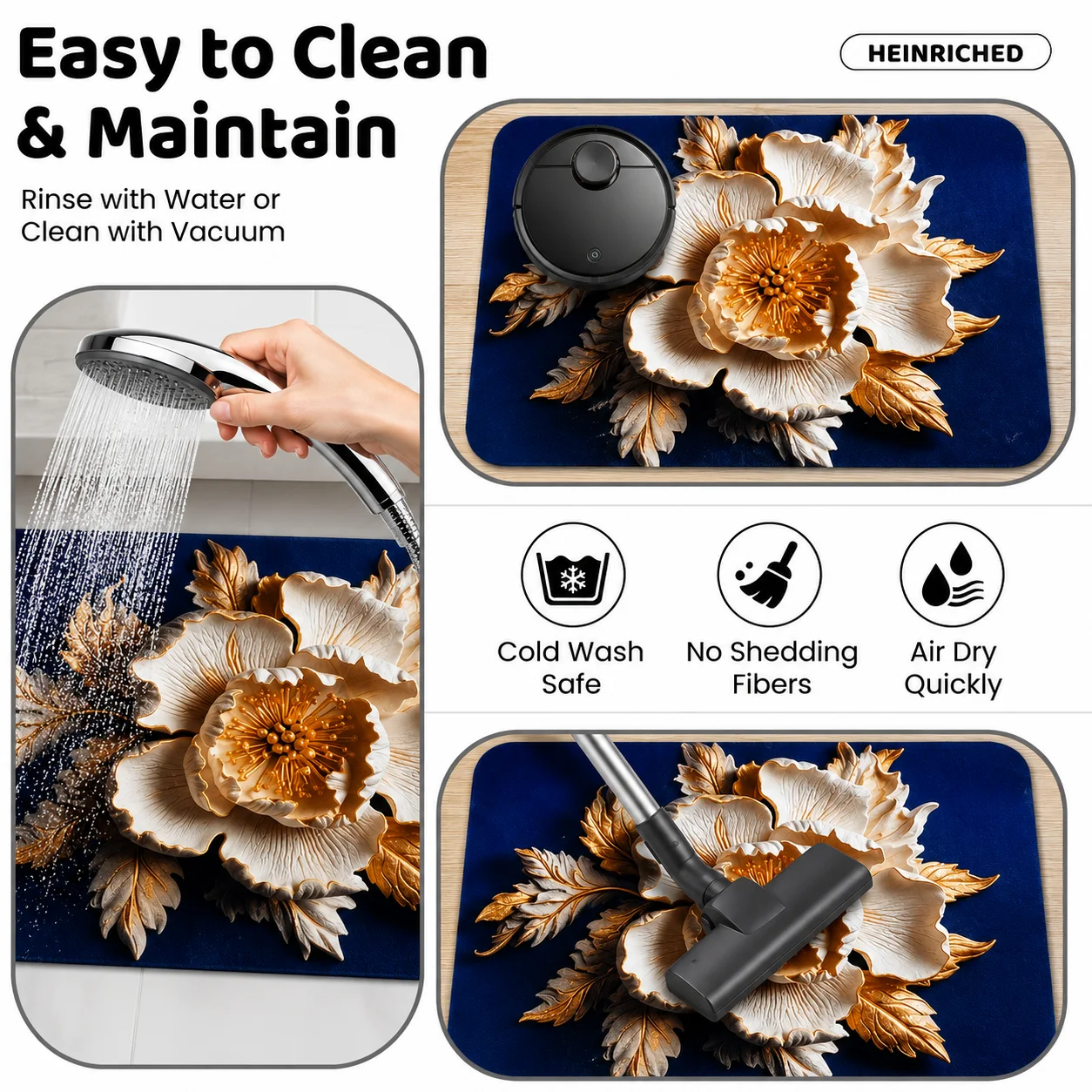 7D Multipurpose mat -Non-Slip, Absorbent, Microfiber Rug for Bedroom, Living Room, Bathroom, Kitchen - View 4