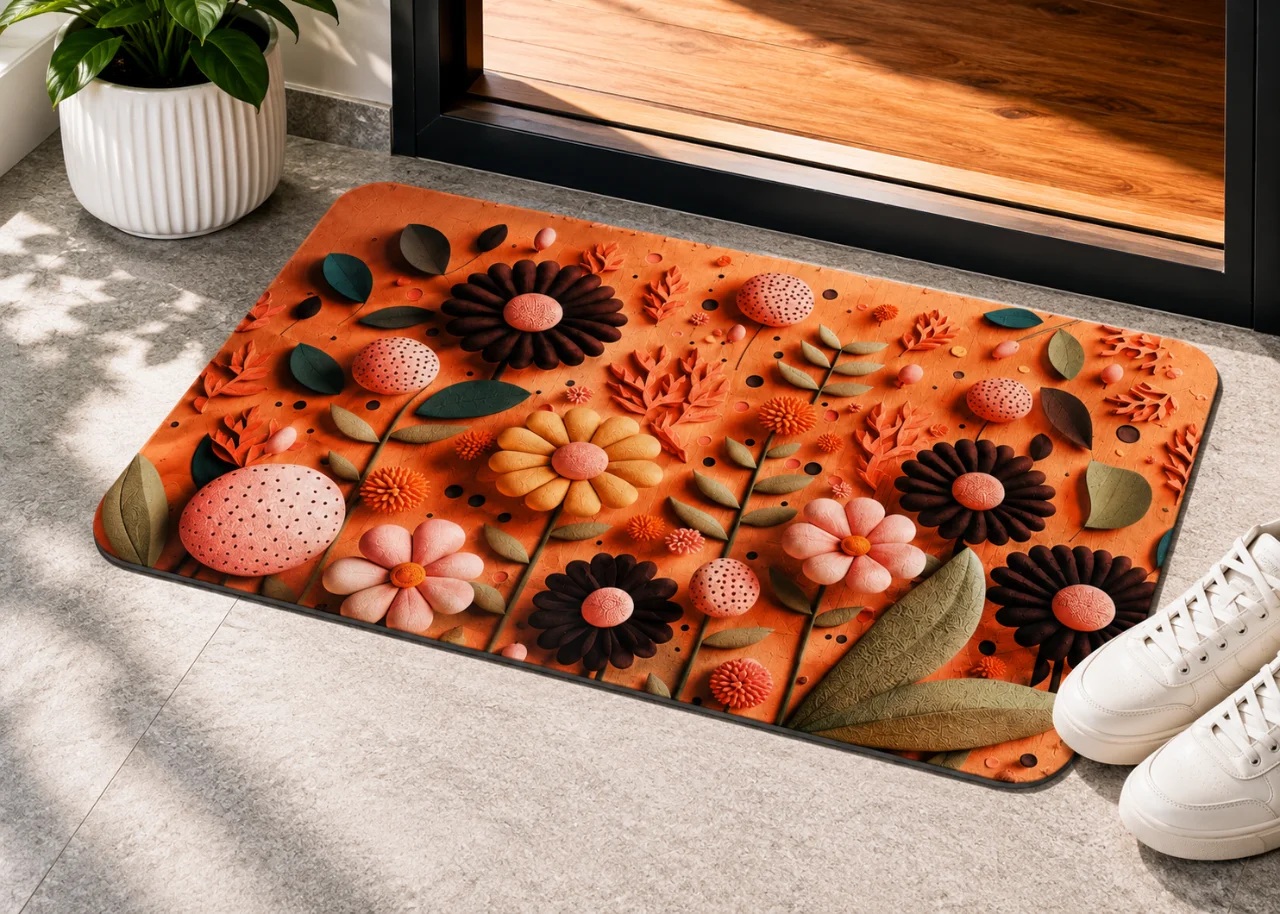 7D Multipurpose mat -Non-Slip, Absorbent, Microfiber Rug for Bedroom, Living Room, Bathroom, Kitchen