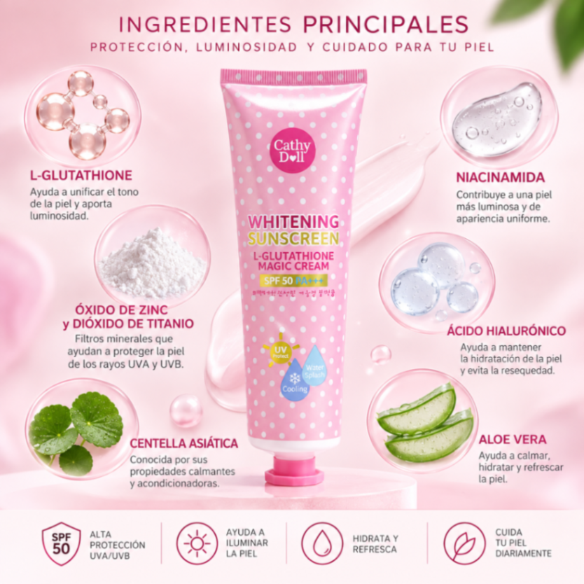 CATHY DOLL L-GLUTATHIONE MAGIC CREAM SPF50 PA+++ 60ML