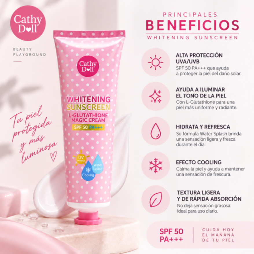 CATHY DOLL L-GLUTATHIONE MAGIC CREAM SPF50 PA+++ 60ML