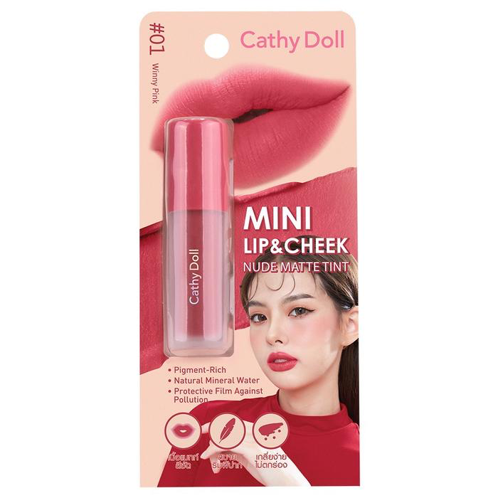 CATHY DOLL MINI LIP & CHEEK NUDE MATTE TINT 2.1 gr
