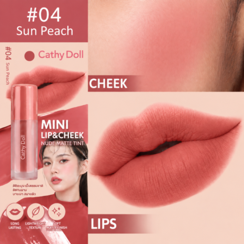 CATHY DOLL MINI LIP & CHEEK NUDE MATTE TINT 2.1 gr