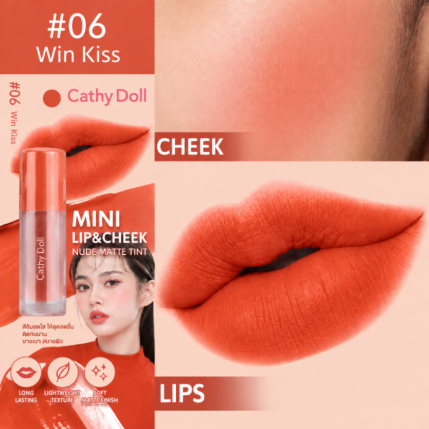 CATHY DOLL MINI LIP & CHEEK NUDE MATTE TINT 2.1 gr