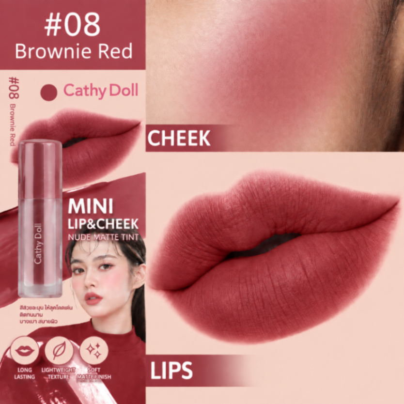CATHY DOLL MINI LIP & CHEEK NUDE MATTE TINT 2.1 gr