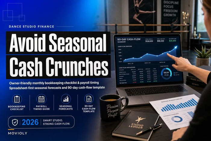 Avoid seasonal cash crunches: a small-studio bookkeeping checklist and 90-day cash-flow template