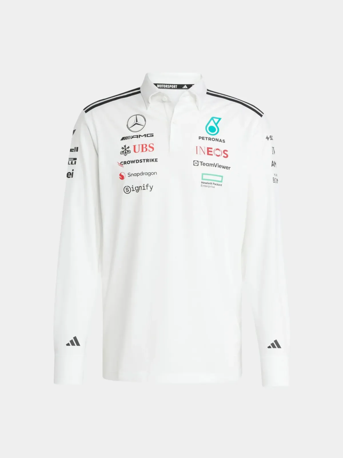 Mercedes Long Polo 2025 Season White OFFICIAL