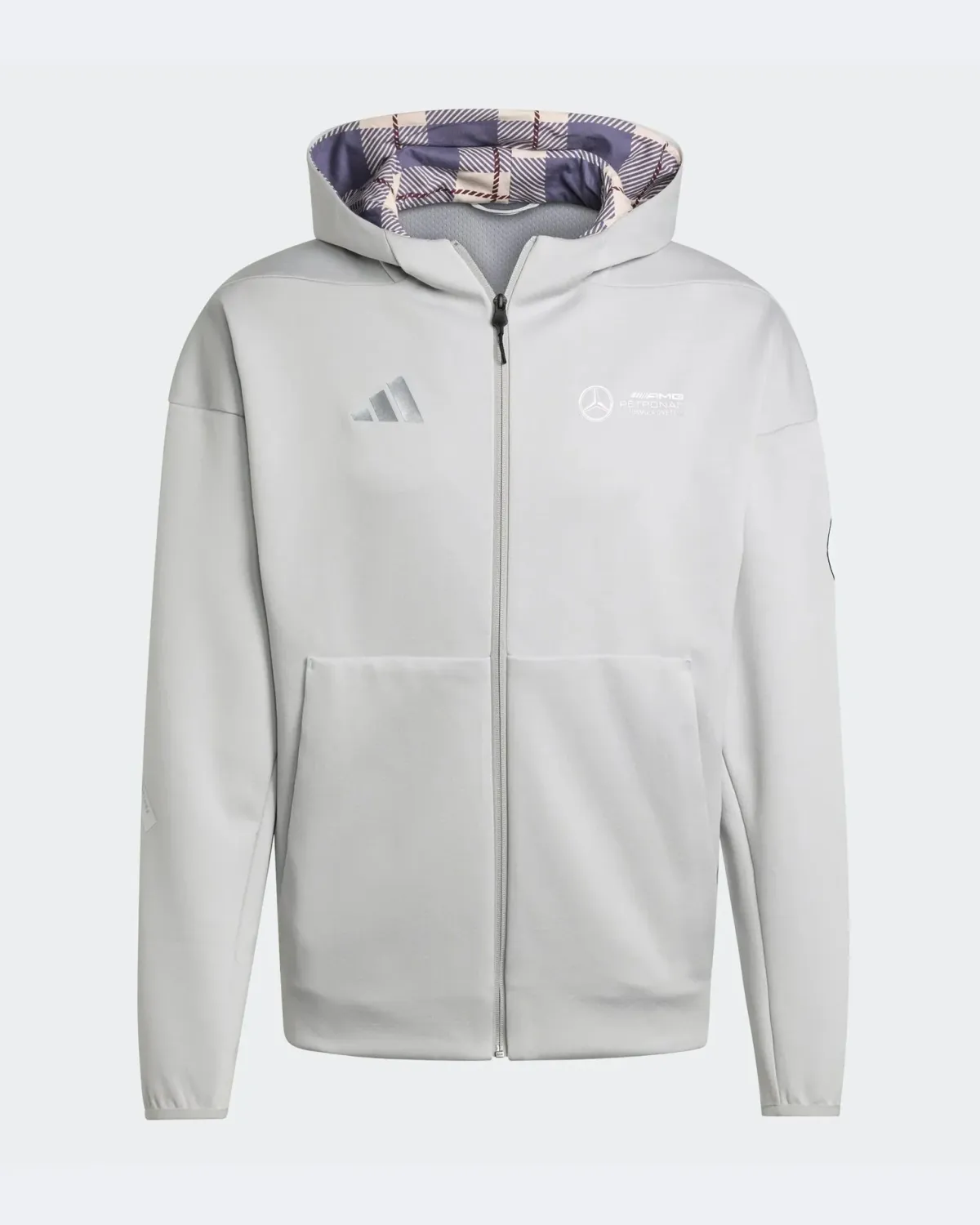 Mercedes Zip Hoodie 2025 Season Silver OFFICIAL