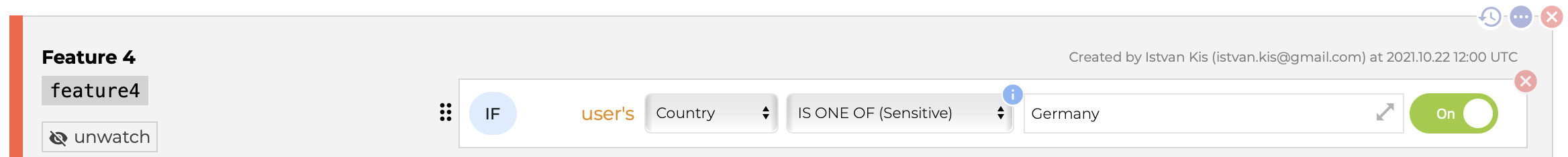 Country targeted appearance
