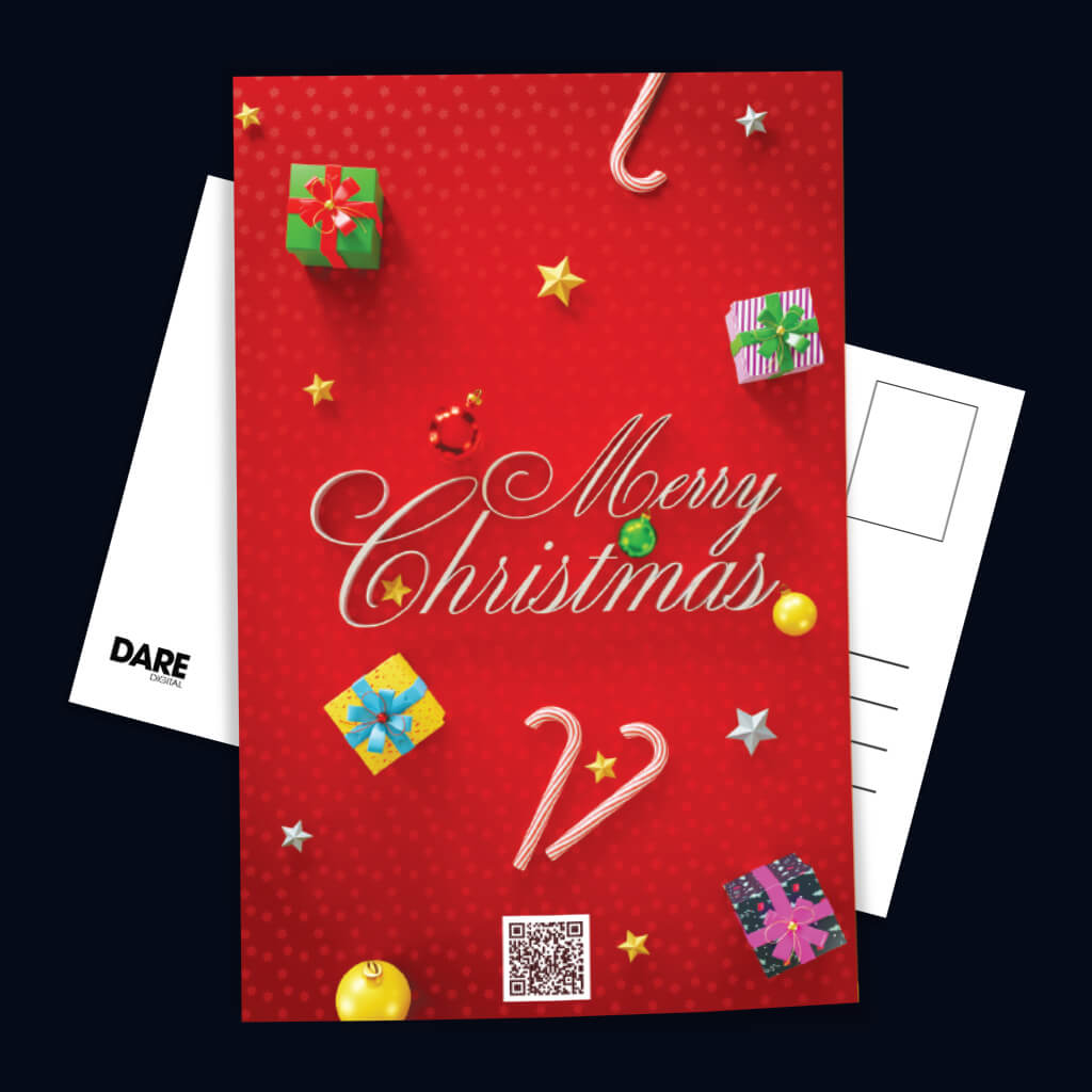 Merry Christmas in 3D Postcard