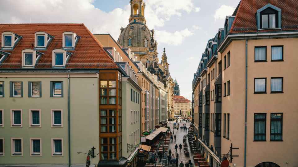 Rue Münzgasse et terrasse Brühl