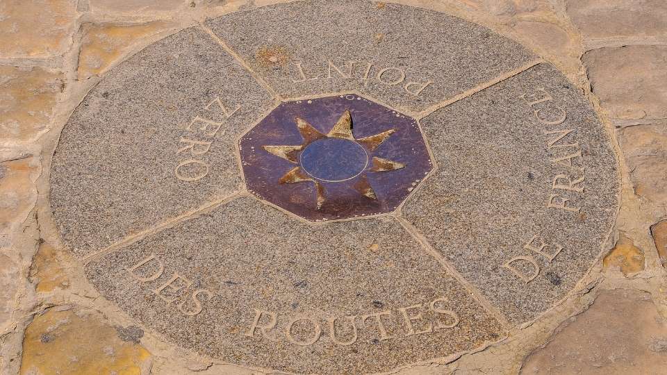 Nullpunkt der Routen durch Frankreich - Notre Dame