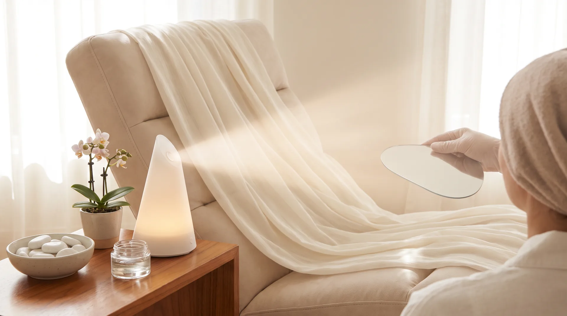 Clinical specialist performing non-ablative laser pore reduction on a patient in Lake Oswego