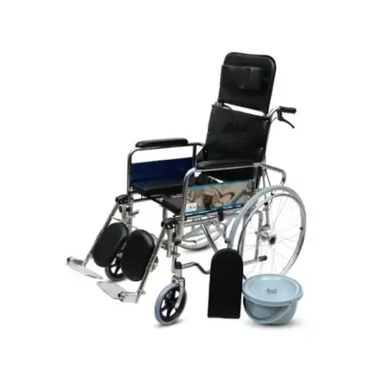 Medemove Reclining Wheelchair with Commode U Cut - Wheelchair and Mobility by Darshan Elders Care - High quality medical equipment