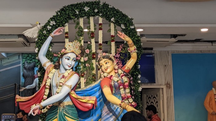 A statue of RadheKrishan in Iskcon temple in Vrindavan