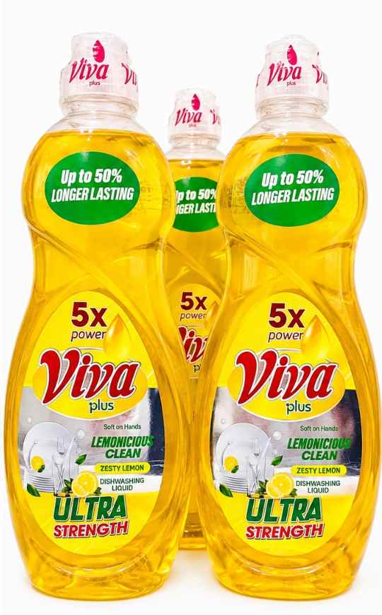 Viva Plus Dishwashing Liquid – Ultra Strength Original — Yellow