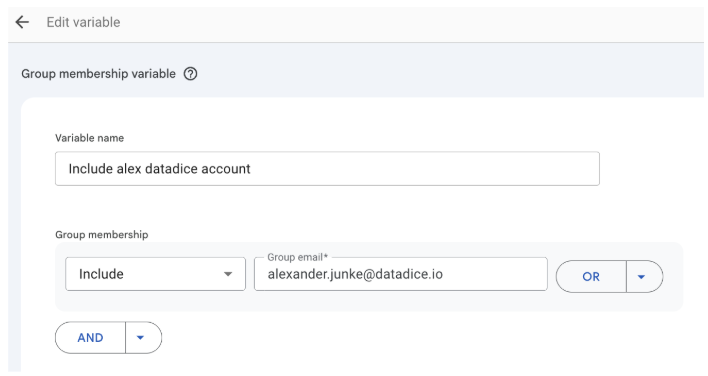 Set up group membership variable