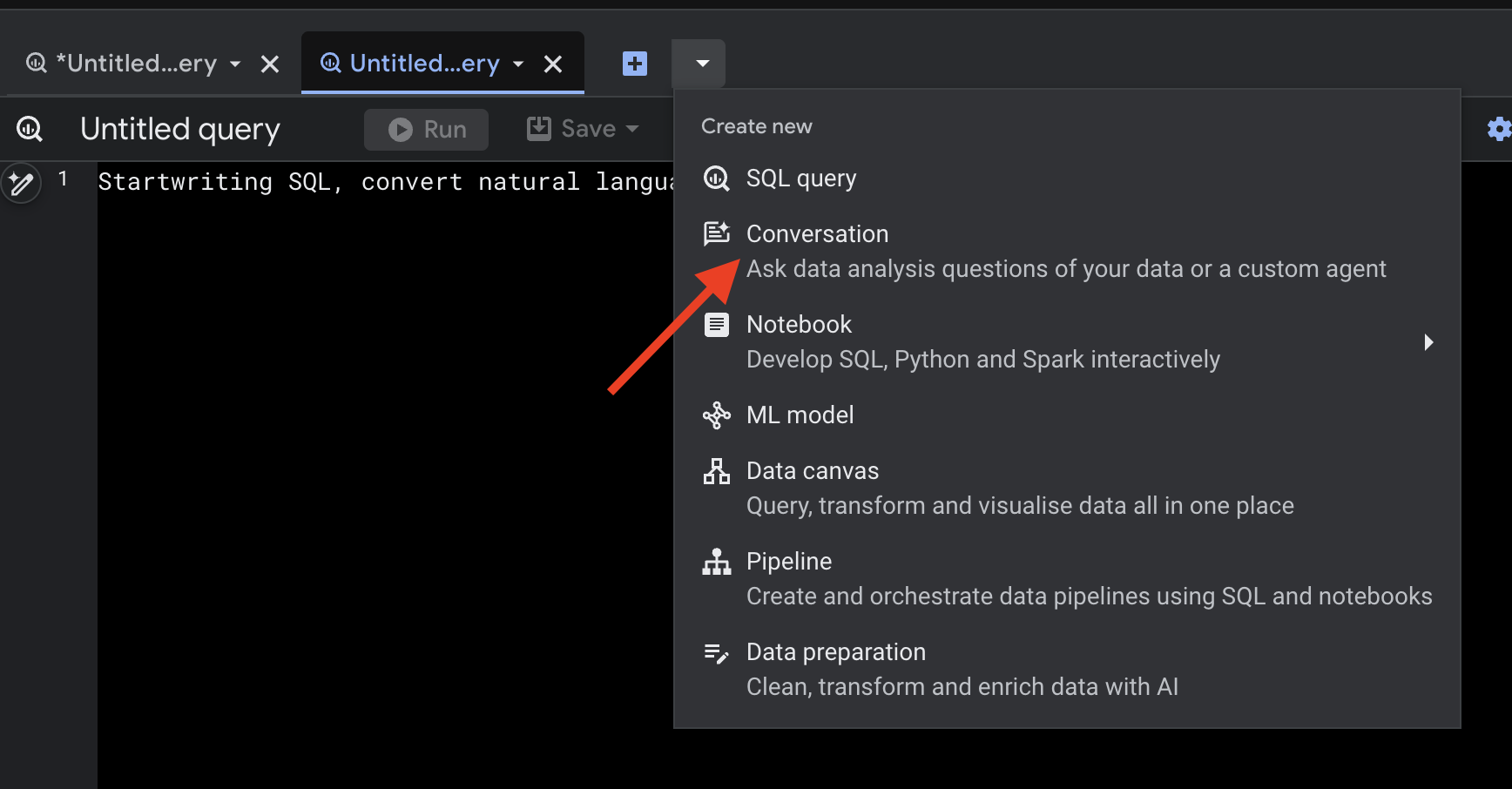 Start Conversational Analytics