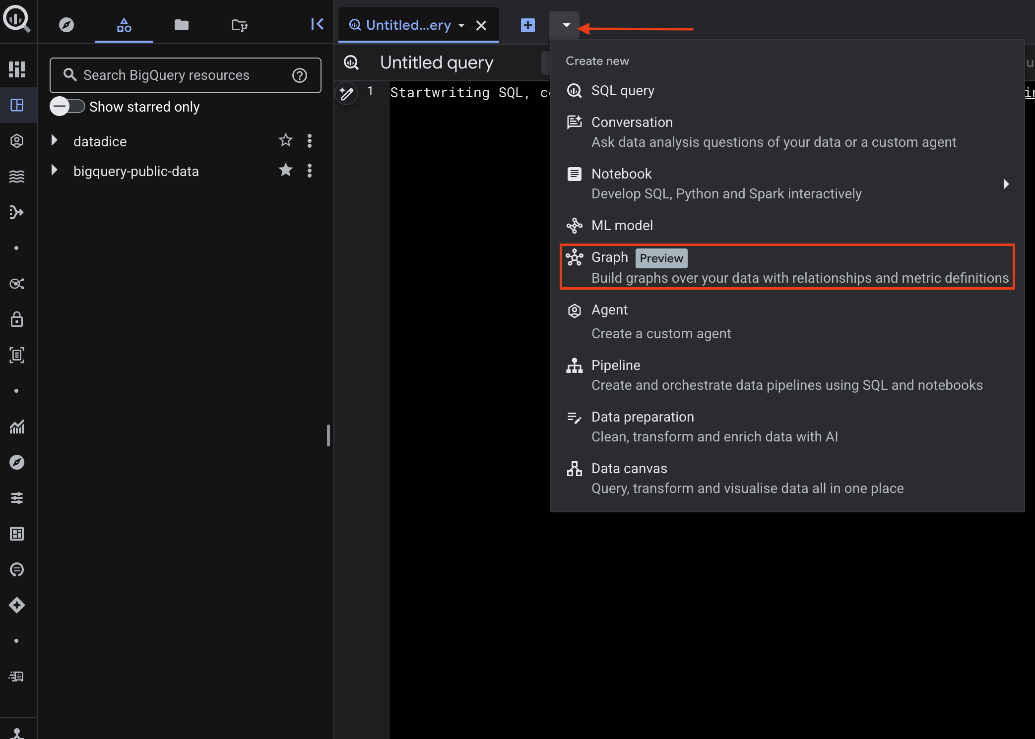 Creating a new Graph in the UI