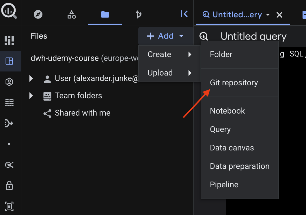 Adding a new Git repository