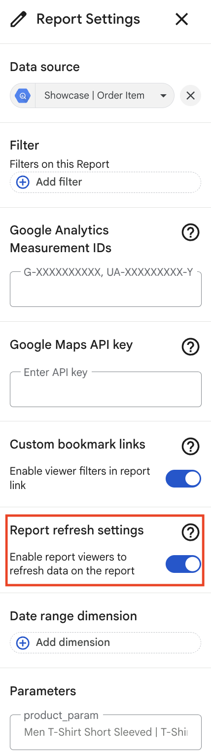 Setting for viewer data refresh