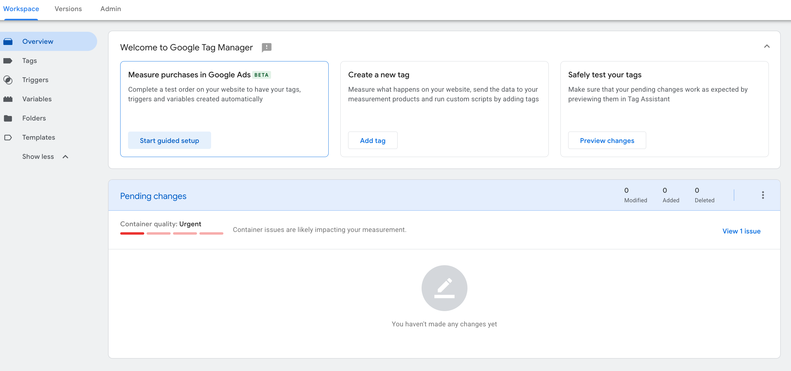 New Overview page