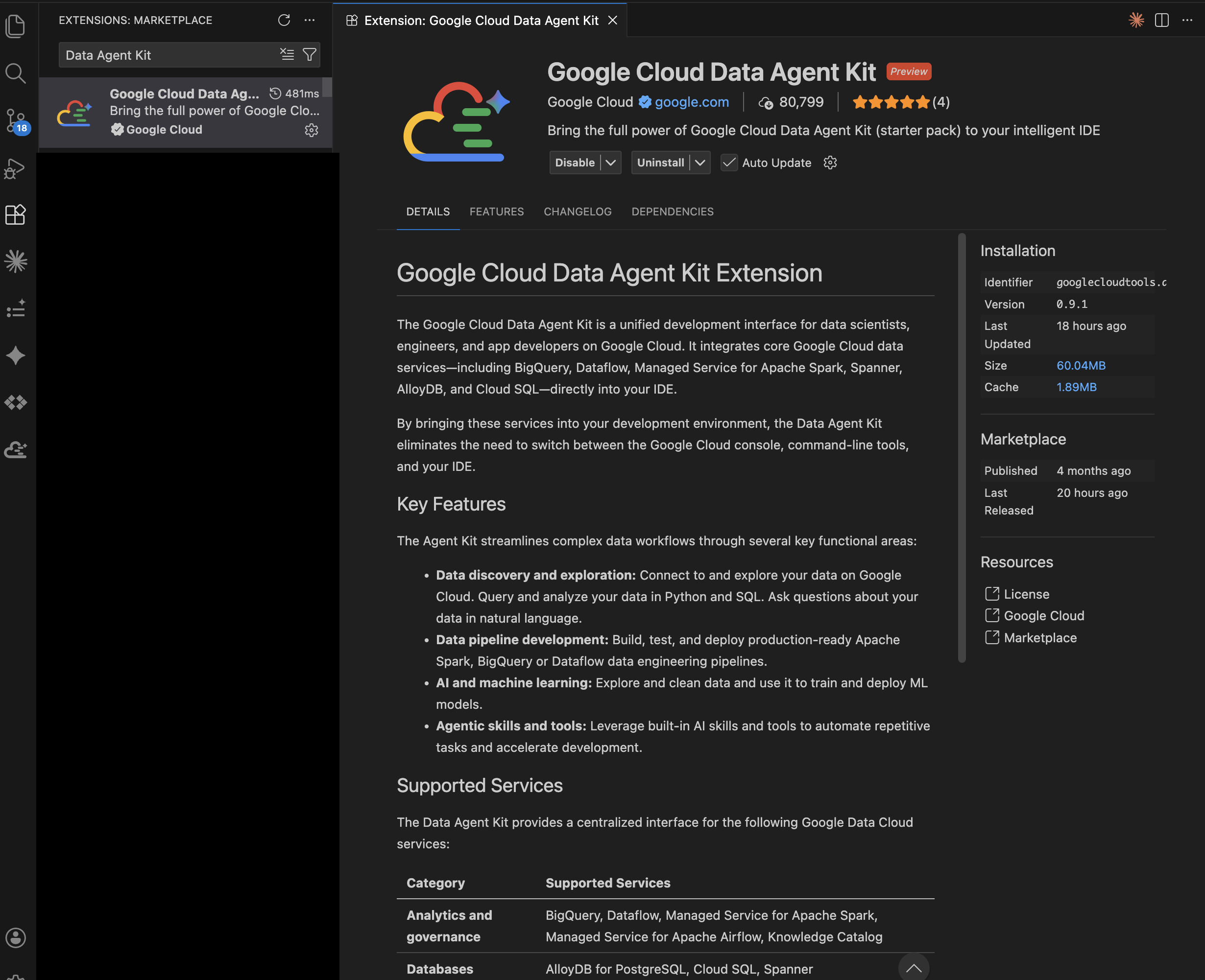 Data Agent Kit in VSC