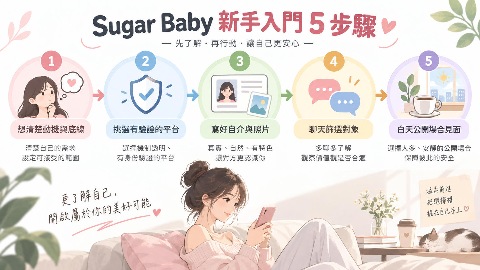 Sugar Baby 新手入門 5 步驟流程圖