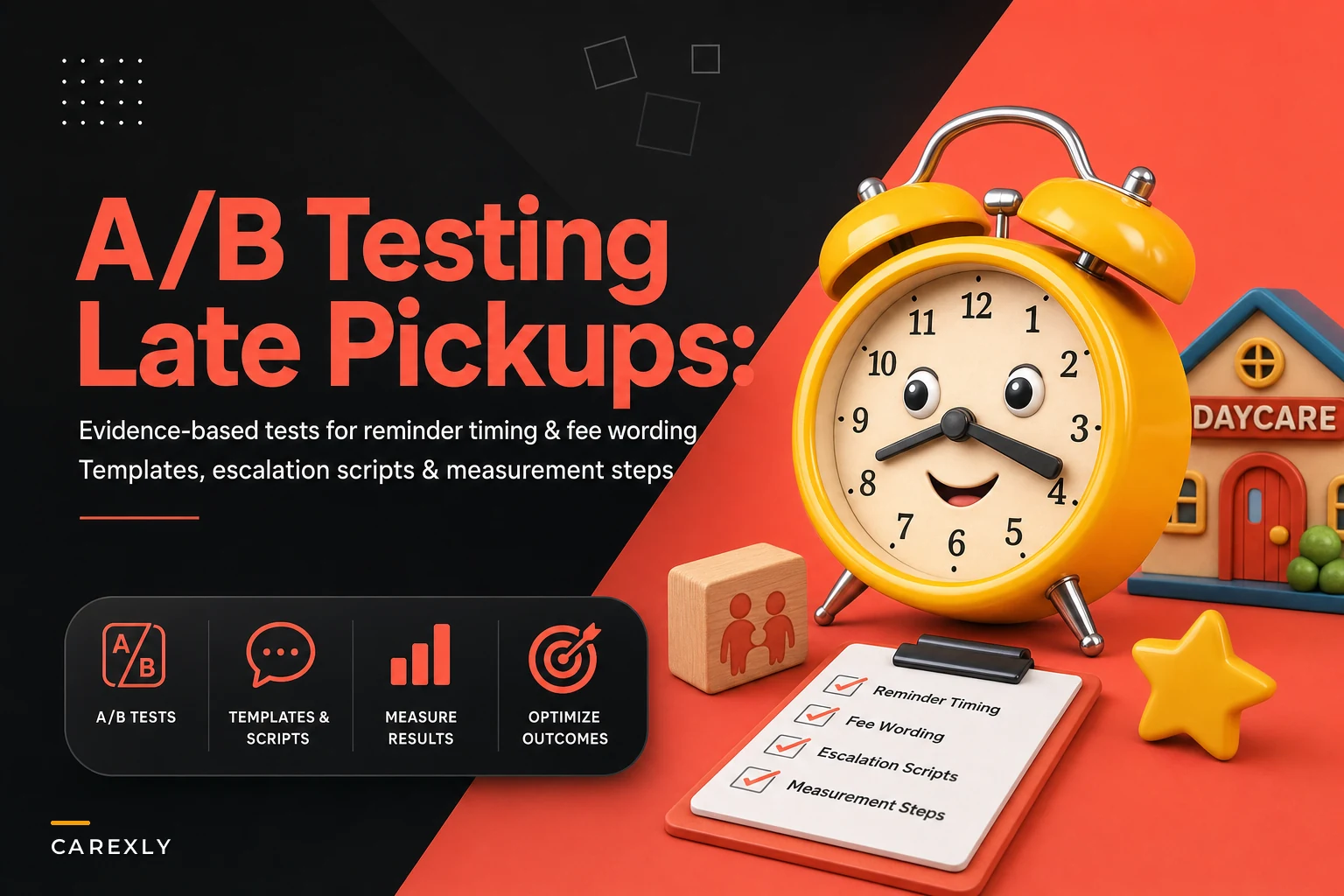 A/B Testing Protocol to Cut Late Pickups: Reminder Timing, Fee Messaging and Escalation Scripts