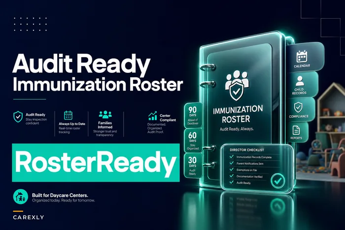 Audit-ready immunization roster and renewal workflow for centers