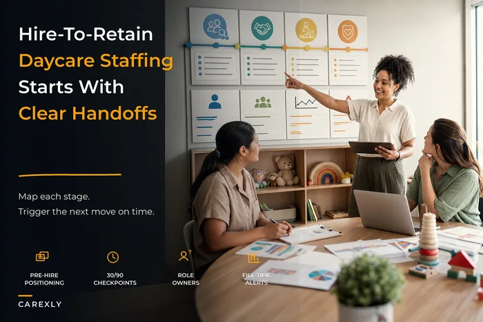 Build a hire-to-retain staffing lifecycle for daycare centers — role KPIs, SOPs and fill-time metrics