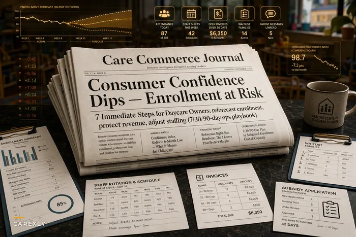 Consumer Confidence Dips: 7 Immediate Steps Daycare Owners Should Take Now to Reforecast Enrollment, Protect Revenue, and Adjust Staffing