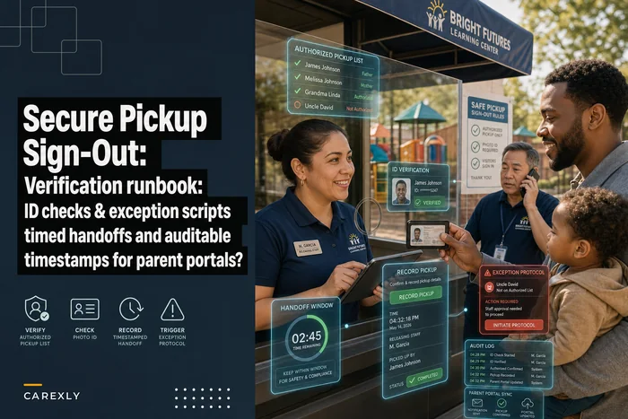 Pickup verification that prevents mistakes: sign-out rules, exception handling and logs