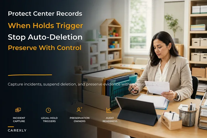 Records governance and legal-hold runbook for center owners