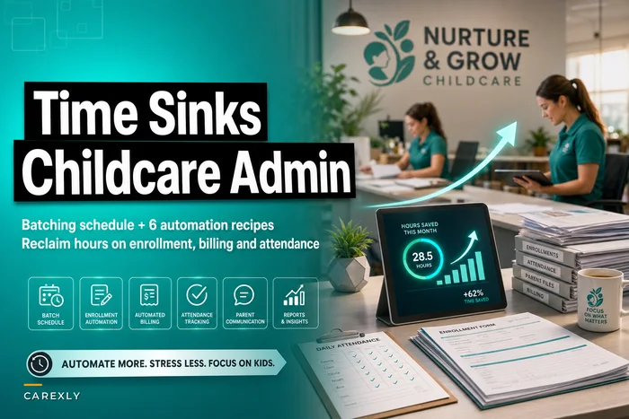 Time sinks in childcare admin — a batching schedule and 6 automation recipes to reclaim hours on enrollment, billing and attendance