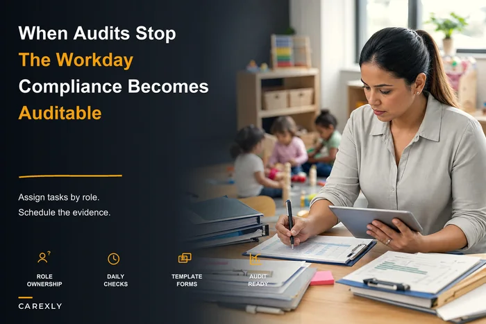 When compliance audits disrupt operations: a role-mapped, auditable compliance workflow for daycare centers