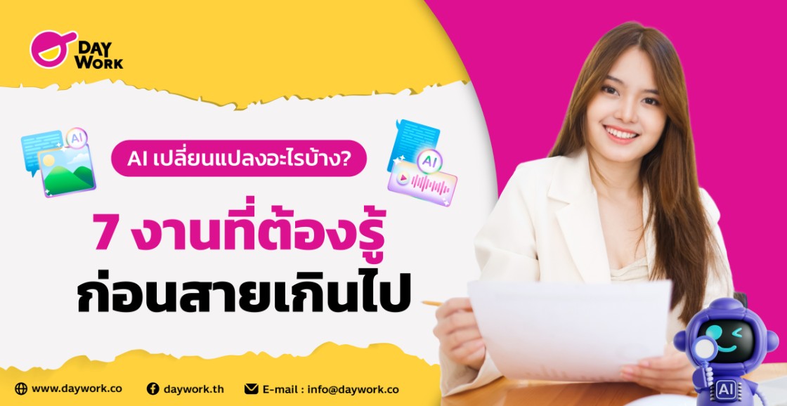 AI เปลี่ยนแปลงอะไรบ้าง? 7 งานที่ต้องรู้ ก่อนสายเกินไป