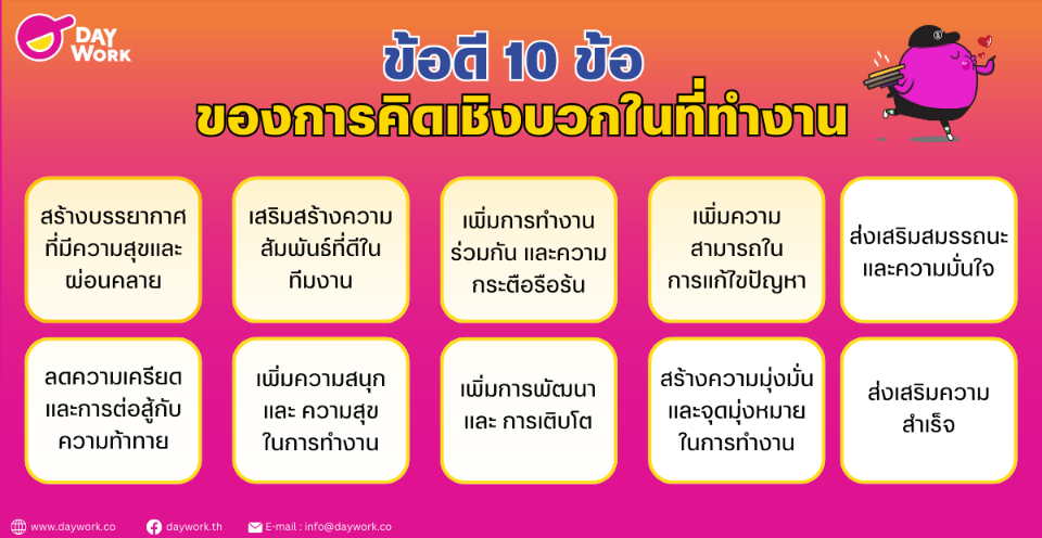 การคิดเชิงบวกในที่ทำงาน