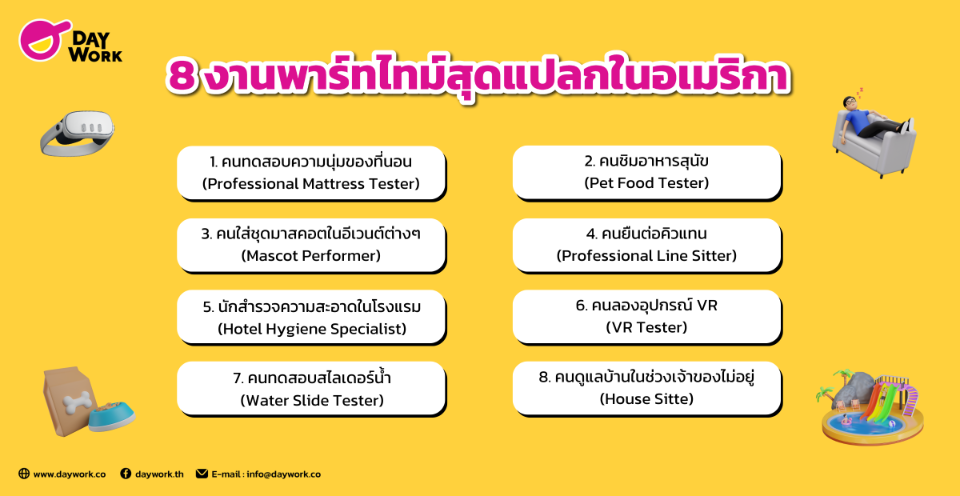 8 งานพาร์ทไทม์สุดแปลกในอเมริกา