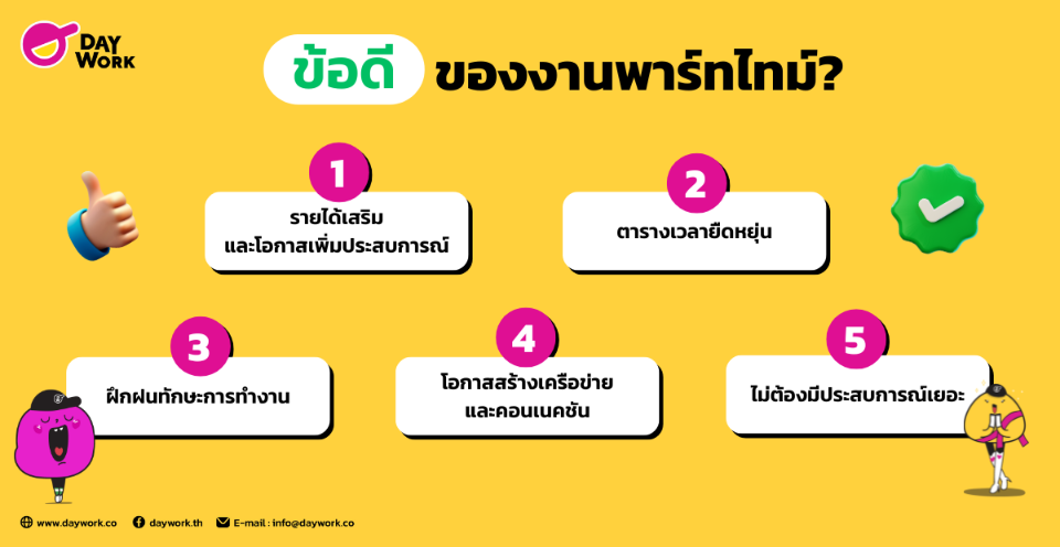 ข้อดีของงานพาร์ทไทม์