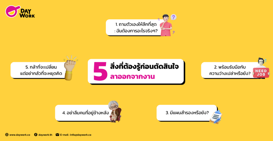 5 สิ่งที่ต้องรู้ก่อนตัดสินใจลาออกจากงาน