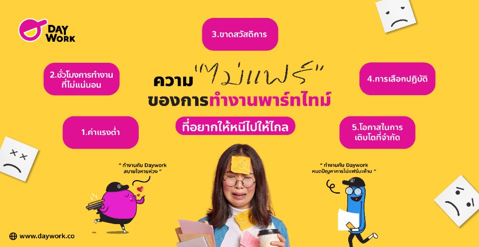  ความ “ ไม่แฟร์ ” ของการทำงานพาร์ทไทม์ที่อยากให้หนีไปให้ไกล 