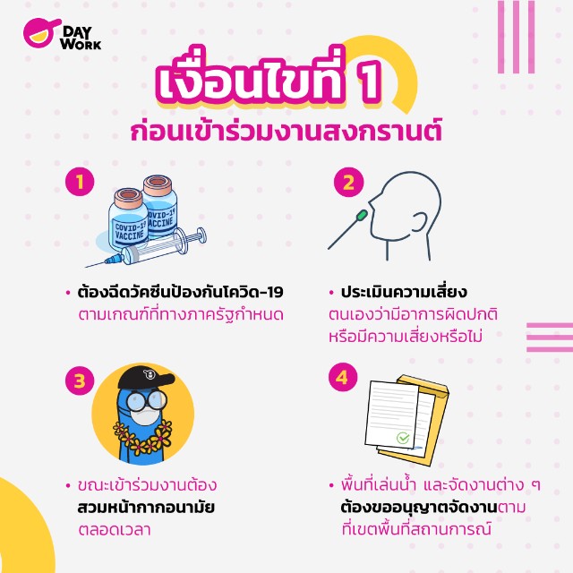 เงื่อนไขที่1 ในการเล่นน้ำสงกรานต์ 2565