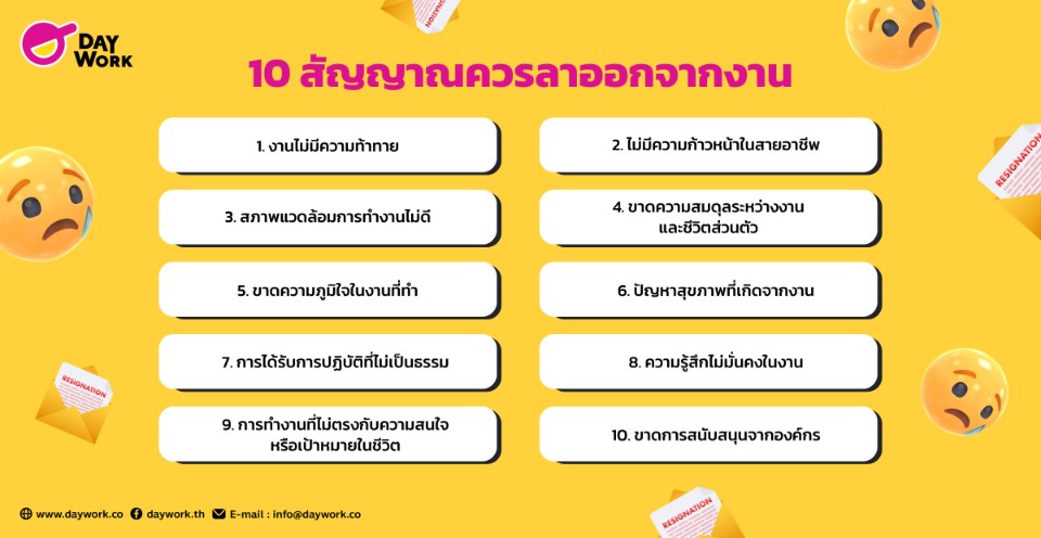 10 สัญญาณบ่งบอกว่าถึงเวลาลาออกจากงาน