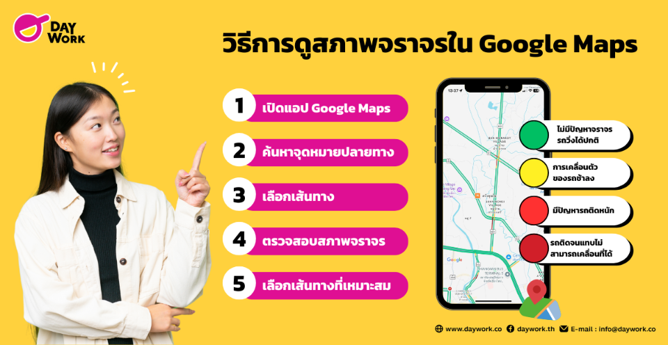วิธีดูสภาพจราจรแบบเรียลไทม์ใน Google Maps