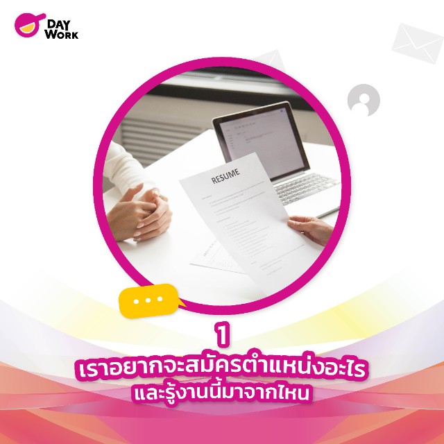 1.เราอยากจะสมัครตำแหน่งอะไรและรู้งานนนี้มาจากไหน