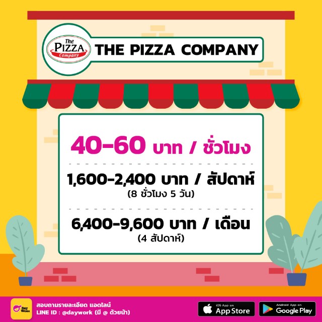 ค่าจ้างพนักงานพาร์ทไทม์ - The Pizza Company