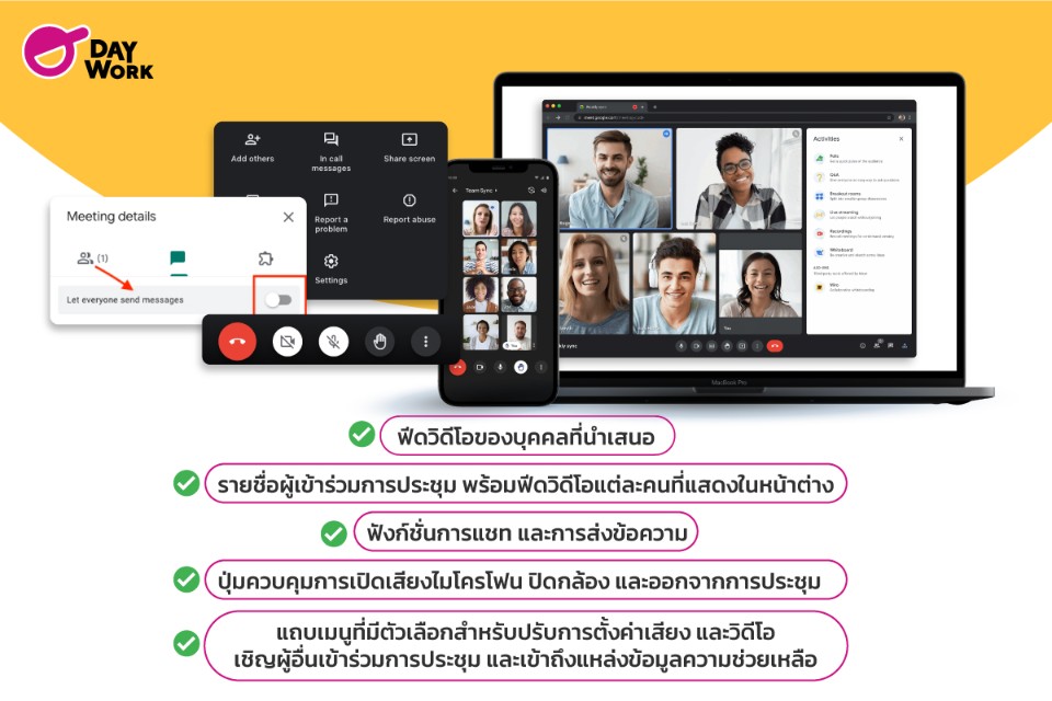 ฟีเจอร์ google meet กูเกิลมีท