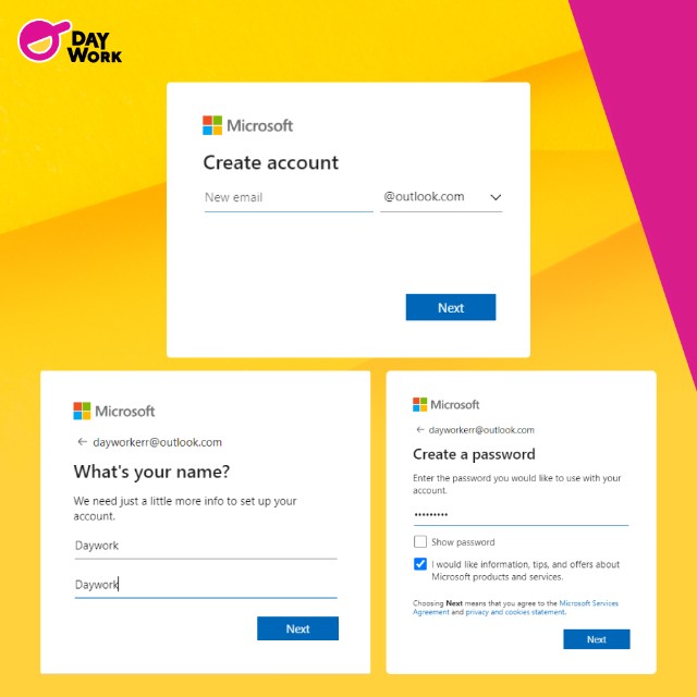 วิธี สมัคร outlook